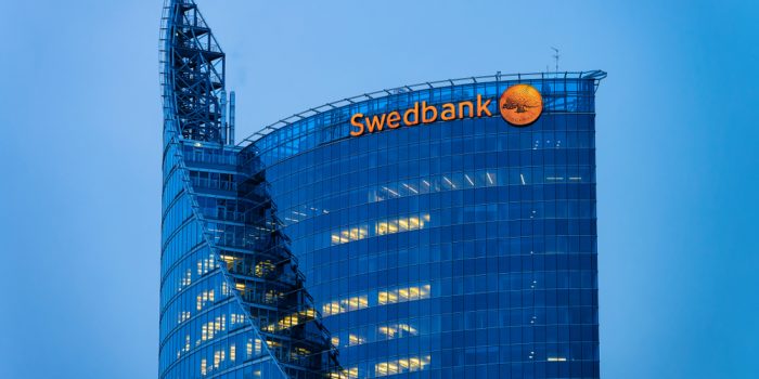 Swedbank office building during night
